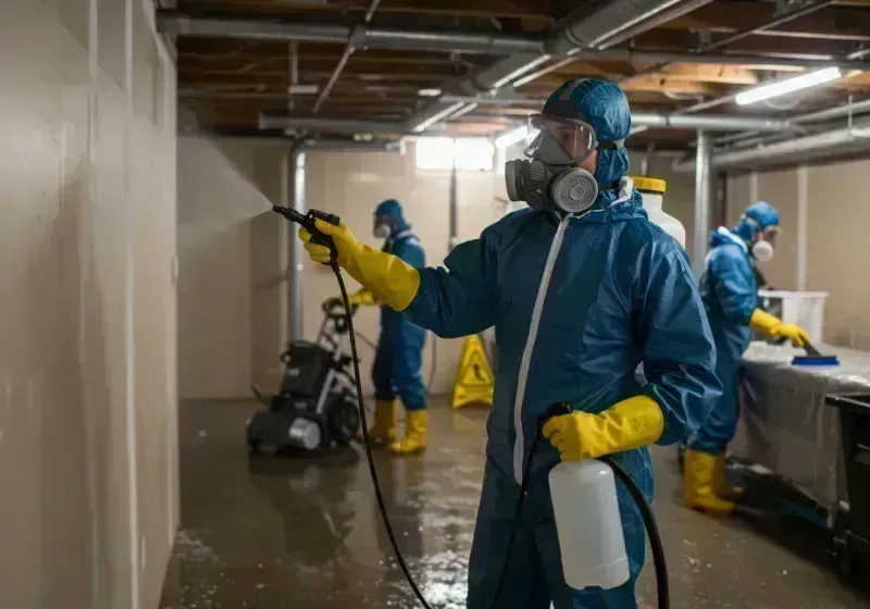 Basement Sanitization and Antimicrobial Treatment process in Carbondale, IL