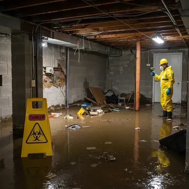 Flooded Basement Electrical Hazard in Carbondale, IL Property